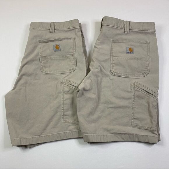 Carhartt Rugged Flex Relaxed Fit Canvas Work Shorts Men's 40 Stained Beige - Picture 1 of 14